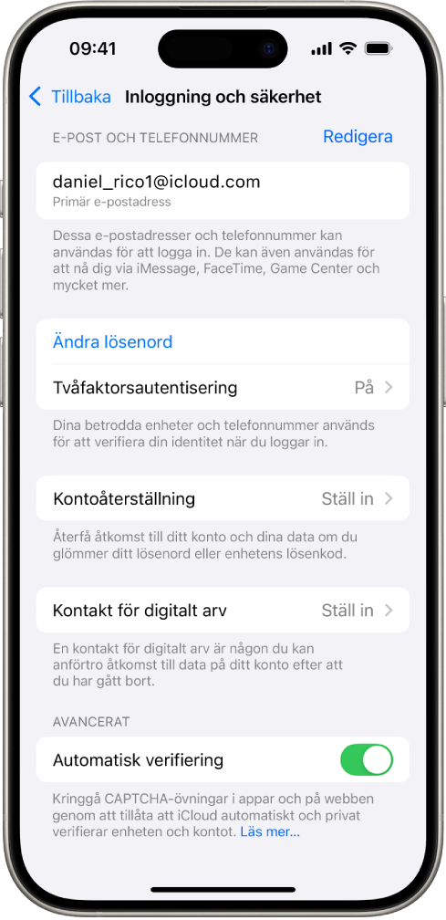 En iPhone-skärm som visar hur tvåfaktorsautentisering stängs av.