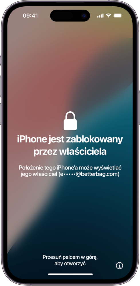 Blokada aktywacji na iPhonie, który został zablokowany przez właściciela.