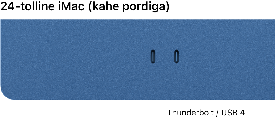 iMac, millel on kaks Thunderbolt- / USB 4-porti.