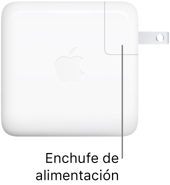 El adaptador de corriente USB-C de 70 W.