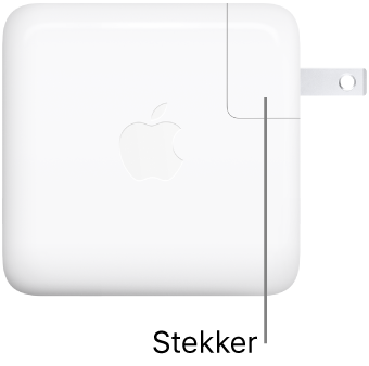 De USB-C-lichtnetadapter van 70 W.