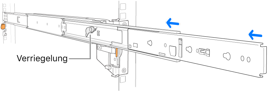 Eine Montageschiene wird eingezogen.