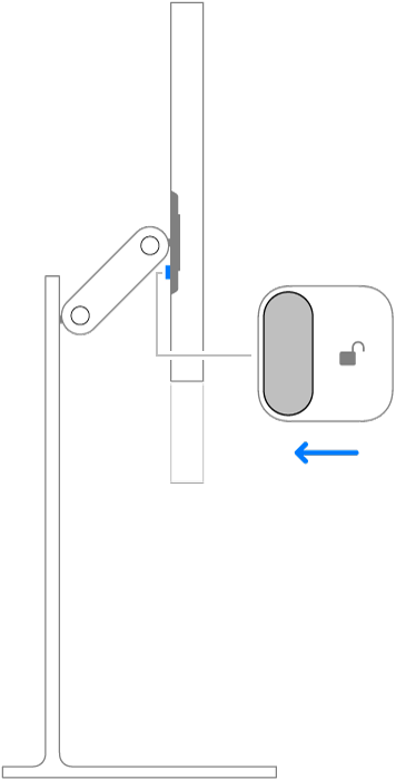 The lock button on the magnetic connector sliding to the left.