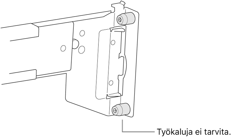 Kiskosarja, joka sopii nelikulmaisilla rei’illä varustettuun räkkiin.