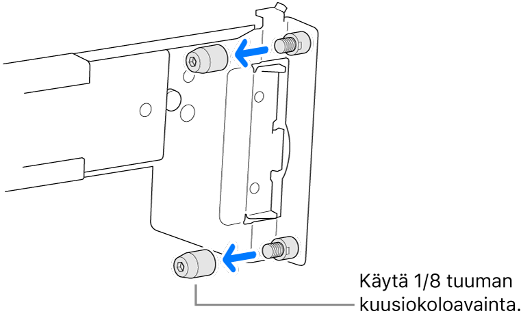 Kiskosarja, joka sopii pyöreillä rei’illä varustettuun räkkiin.