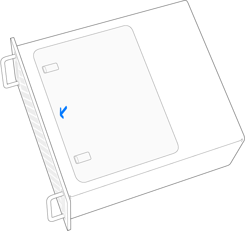 Tilgangspanelet tilbake på plass på Mac Pro.