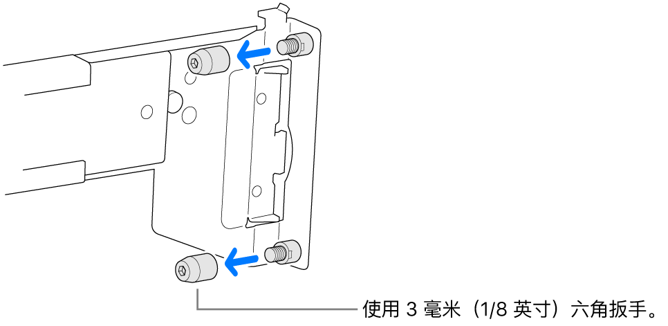 安装在圆孔机架中的导轨套件。