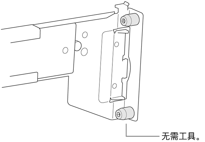 安装在方孔机架中的导轨套件。