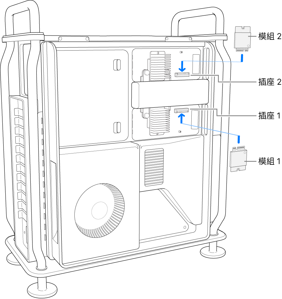正在安裝兩個 SSD 模組。