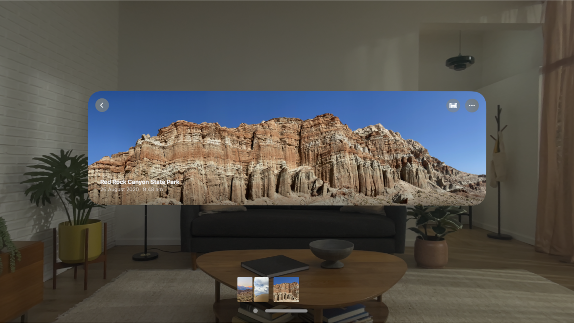 A panorama in Apple Vision Pro, showing the option to immerse yourself in the photo.