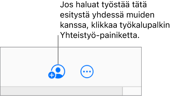Tämä on Työkalupalkin Yhteistyö-painike.