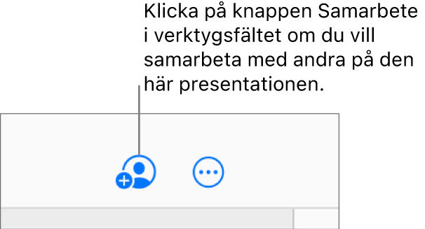 Knappen Samarbete i verktygsfältet.