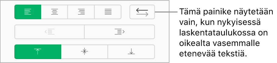 Kuvassa on Muoto-sivupalkin Tekstin suunta -painike.