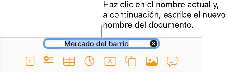 El nombre del documento, (“Disposición en blanco”) seleccionado en la parte superior del documento.