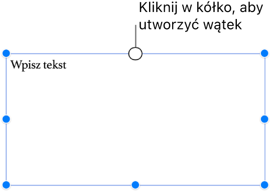 Puste pole tekstowe z białym kółkiem u góry.