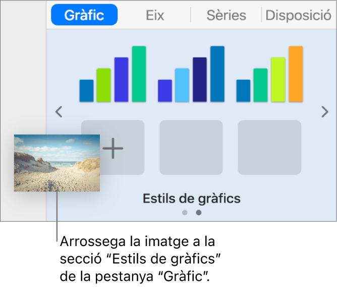 Arrossegar una imatge als estils de gràfic per crear un nou estil.