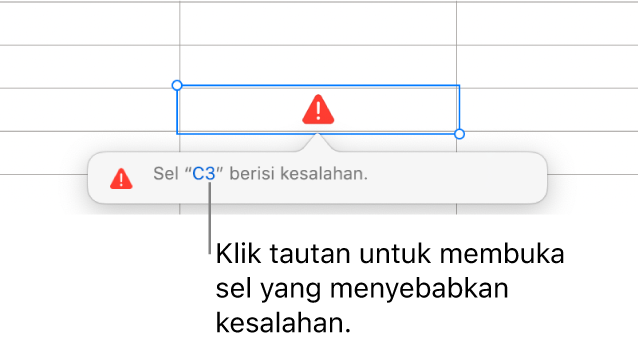Tautan kesalahan sel.