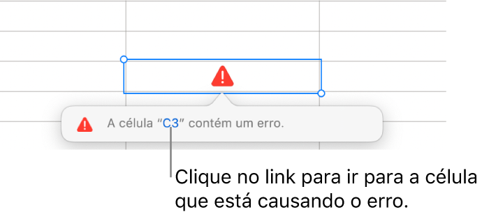 Um link de erro de célula.