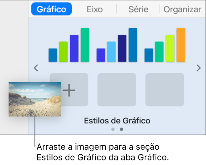 Arrastando uma imagem para os estilos de gráfico para criar um novo estilo.