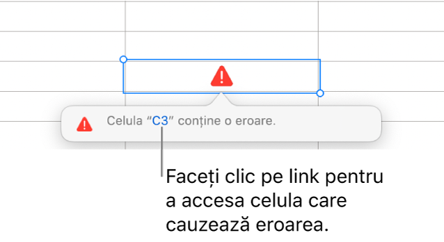 Un link către eroarea celulei.