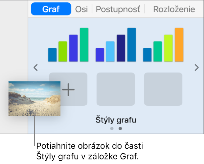 Vytvorenie nového štýlu potiahnutím obrázka do štýlov grafu.