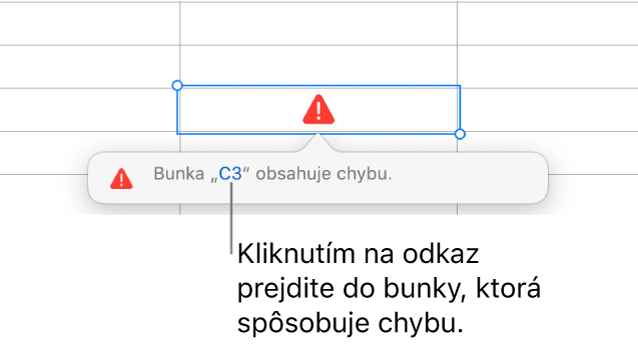 Odkaz na chybu v bunke.