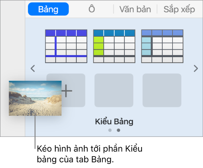 Kéo hình ảnh vào kiểu bảng để tạo kiểu mới.