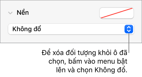 Điều khiển để xóa một đối tượng khỏi ô đã chọn.
