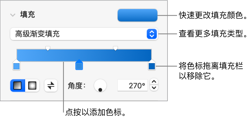 用于使用颜色填充对象的控制。