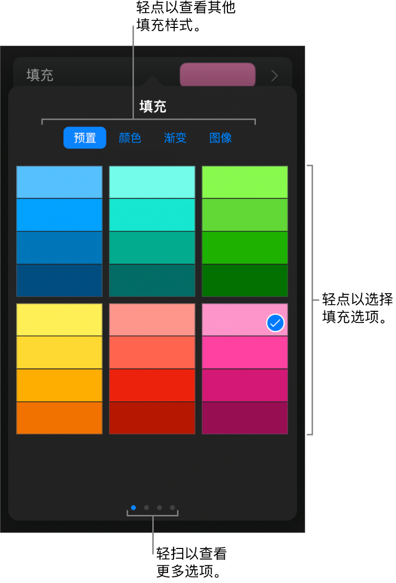 “样式”标签中的“填充”选项。