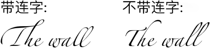 带连字和不带连字的文本示例。