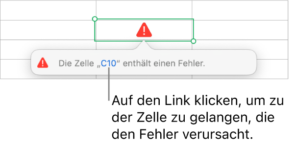 Eine Zellenreferenz bei einem Fehler