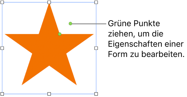 Eine Form mit Auswahlaktivpunkten