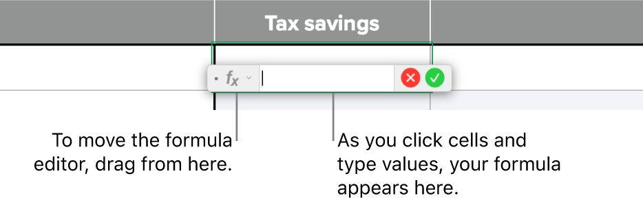 The Formula Editor.