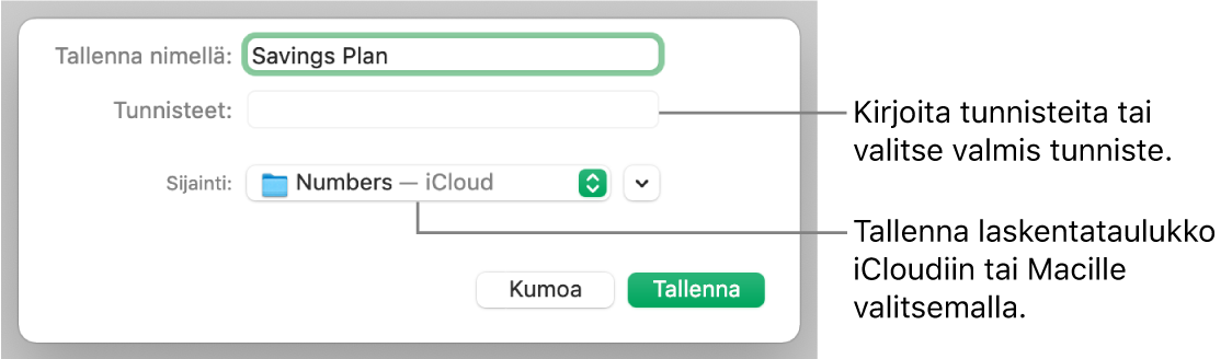 Tallenna nimellä -valintaikkuna.