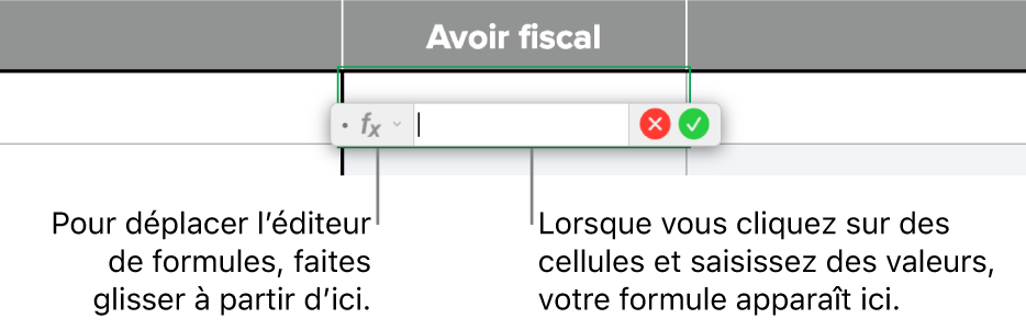 Éditeur de formules.