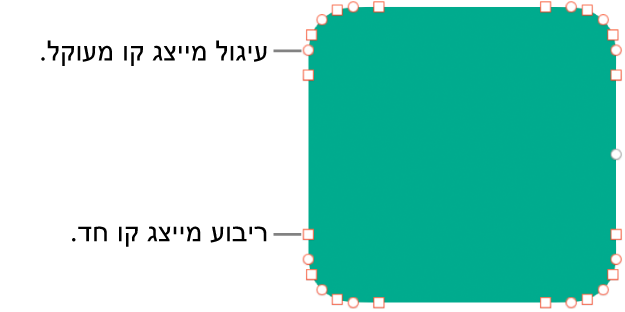 צורה עם נקודות ניתנות לעריכה.