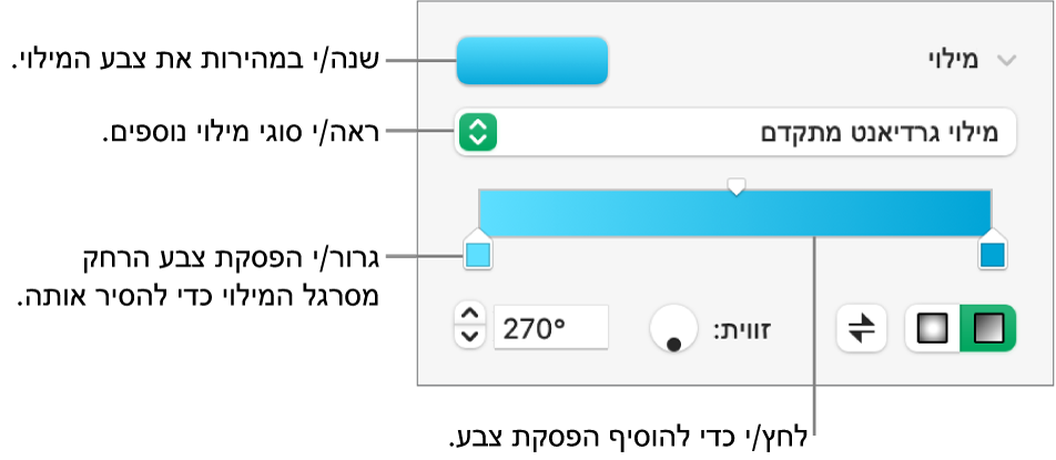 כלי בקרה למילוי אובייקטים בצבע.