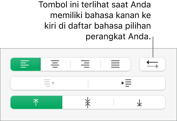 Tombol Arah Paragraf di bagian Perataan pada bar samping Format.