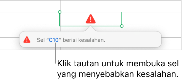 Tautan kesalahan sel.
