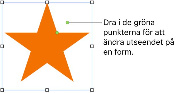 En form med markeringshandtag.