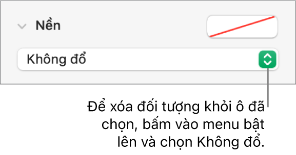 Điều khiển để xóa một đối tượng khỏi ô đã chọn.