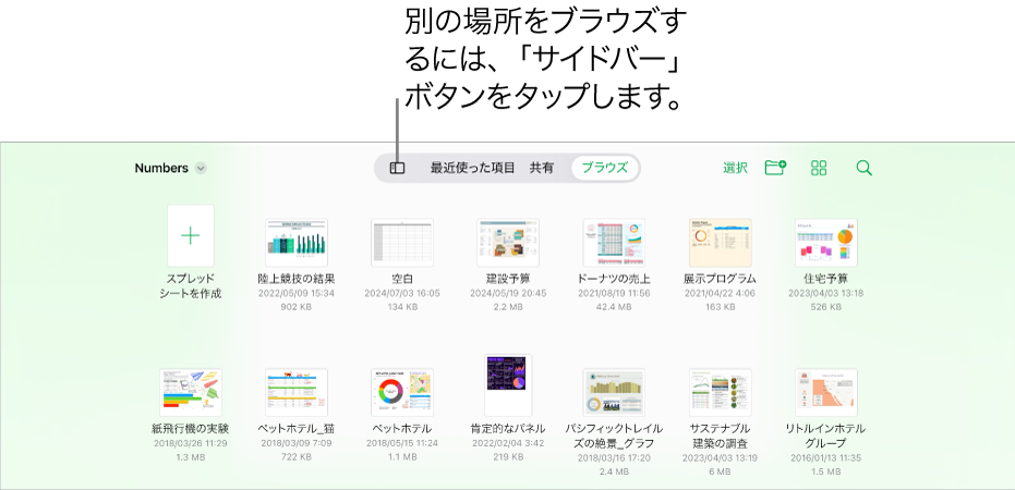 iPadの書類マネージャ。