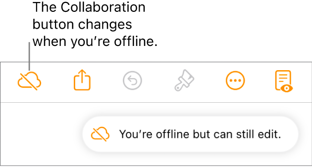 An alert on the screen says “You’re offline but can still edit.”