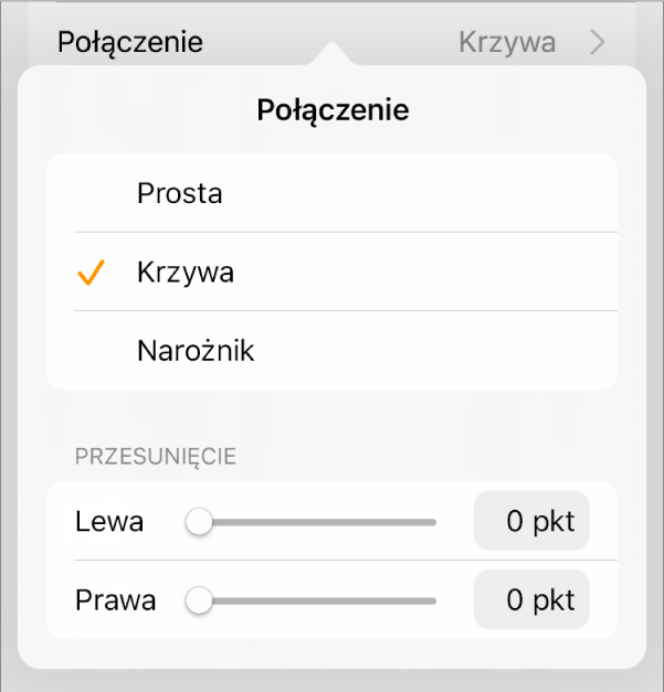 Narzędzia Połączenie z zaznaczonym narzędziem Krzywa.