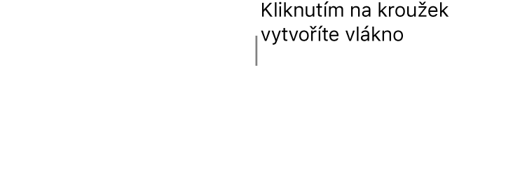 Prázdný textový rámeček s bílým kroužkem v horní části a úchyty pro nastavení velikosti v rozích, na stranách a ve spodní části