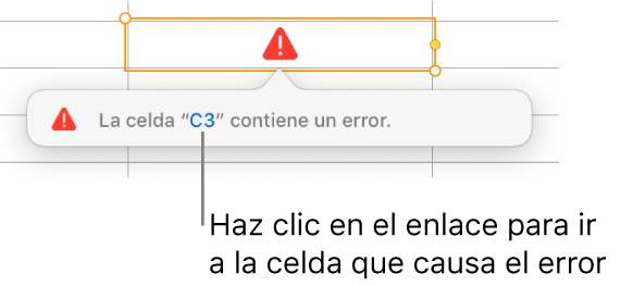 Enlace de error de celda.