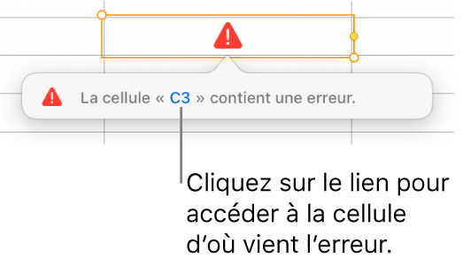Lien d’erreur de cellule.