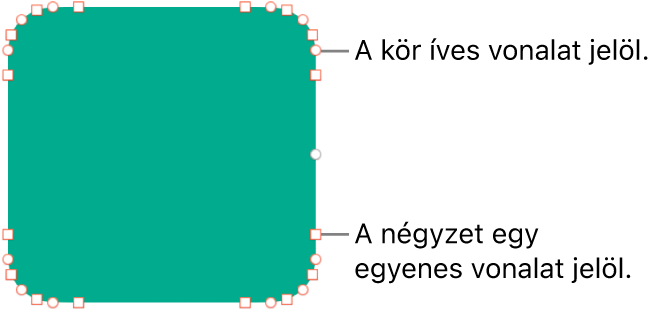 Alakzat szerkeszthető pontokkal.