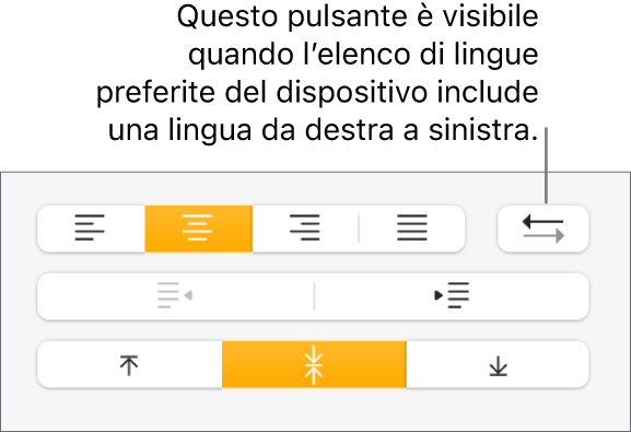 Pulsante “Direzione paragrafo” nella sezione Allineamento della barra laterale Formato.